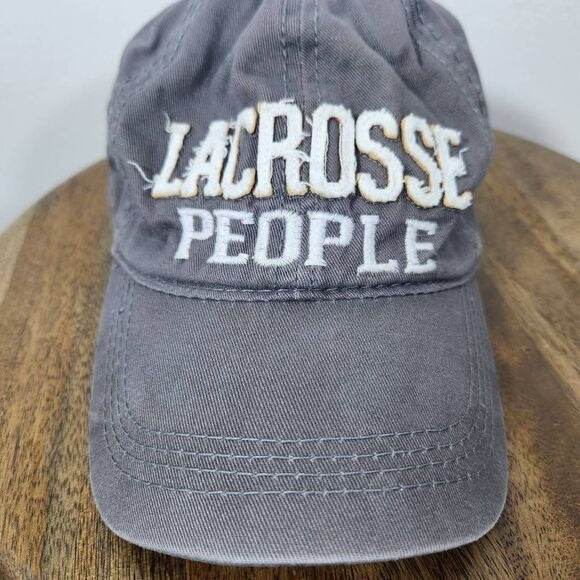 We People by Pavilion Gray Lacrosse People Distressed Baseball Cap One Size