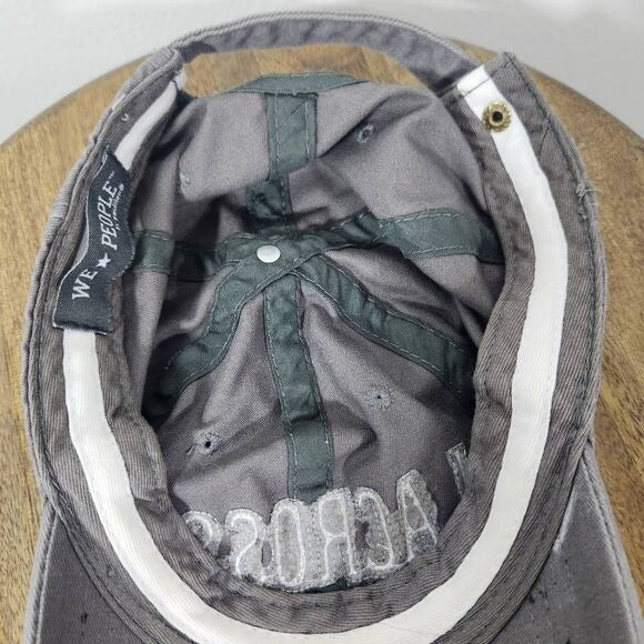 We People by Pavilion Gray Lacrosse People Distressed Baseball Cap One Size