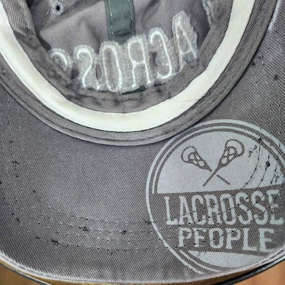 We People by Pavilion Gray Lacrosse People Distressed Baseball Cap One Size