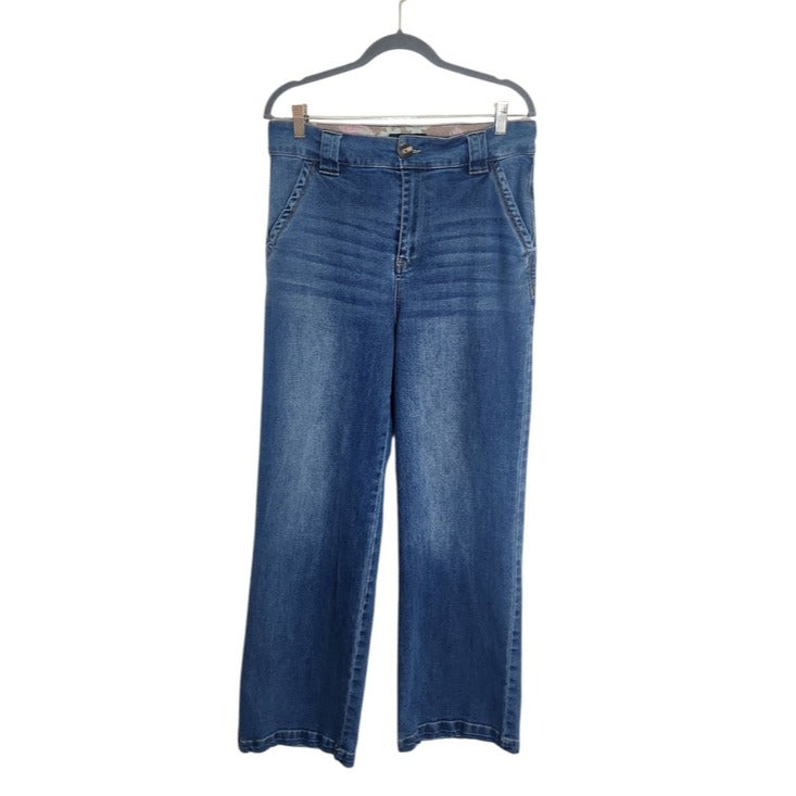 Dictionary Medium Wash High Waist Wide Leg Jeans Size 11/30