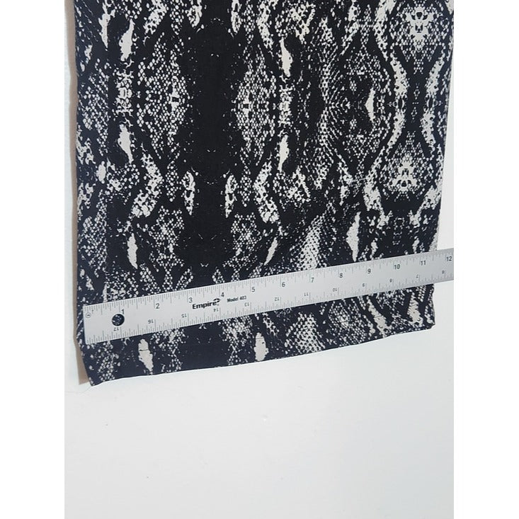 Calvin Klein Black and White Snakeskin Print Wide Leg Pants Size Medium