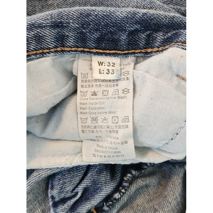 Giordano Low Rise Tapered Jeans Size 32 x 33