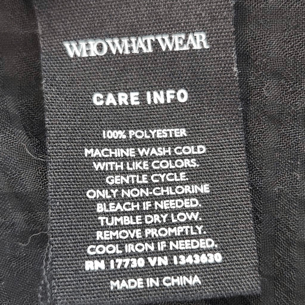 Who What Wear Black Gingham Semi-Sheer Blouse with Flowy Sleeves Size Medium