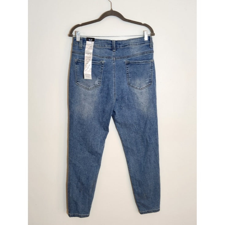 Blue Savvy Distressed Skinny Jeans Size 15/32 NWT