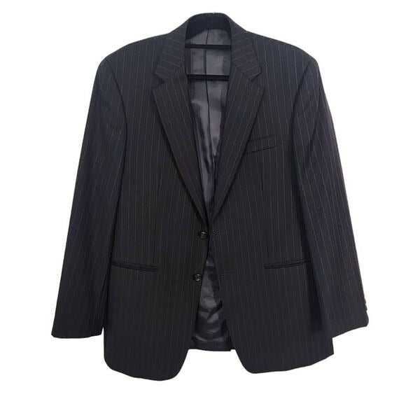 Lauren Ralph Lauren Pinstripe Gray Sport Coat Size 40R Wedding Guest Jacket