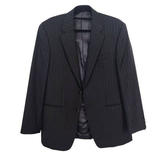 Lauren Ralph Lauren Pinstripe Gray Sport Coat Size 40R Wedding Guest Jacket
