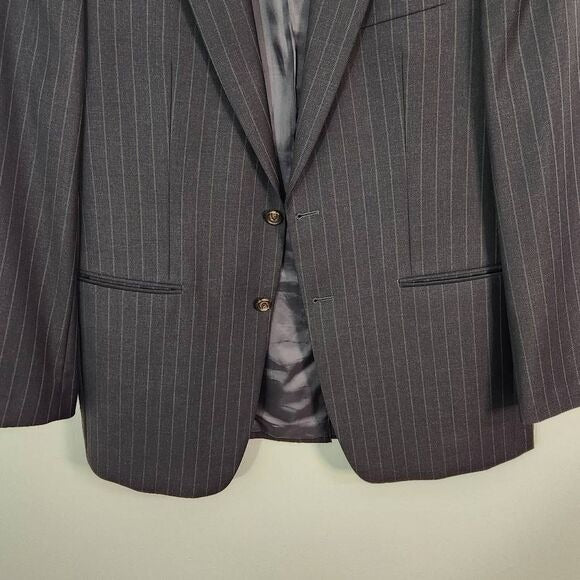 Lauren Ralph Lauren Pinstripe Gray Sport Coat Size 40R Wedding Guest Jacket
