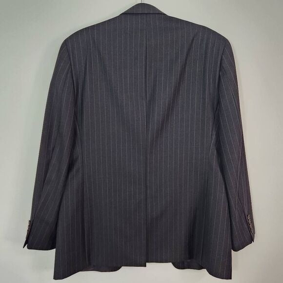 Lauren Ralph Lauren Pinstripe Gray Sport Coat Size 40R Wedding Guest Jacket