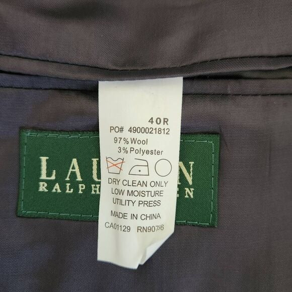 Lauren Ralph Lauren Pinstripe Gray Sport Coat Size 40R Wedding Guest Jacket