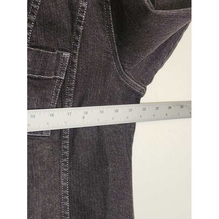 Chico's Black Denim Snap Up Jacket Size 2 Large