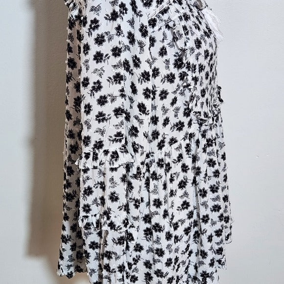 Olivaceous Black and White Swiss Dot  Blouse Size Medium NWT