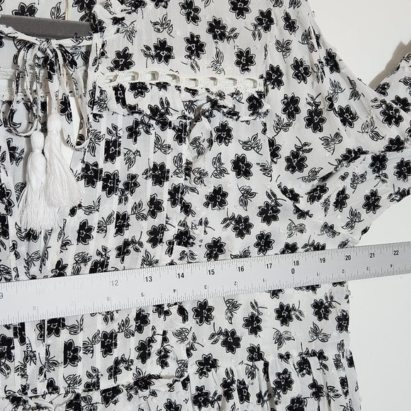 Olivaceous Black and White Swiss Dot  Blouse Size Medium NWT