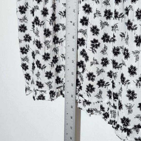 Olivaceous Black and White Swiss Dot  Blouse Size Medium NWT