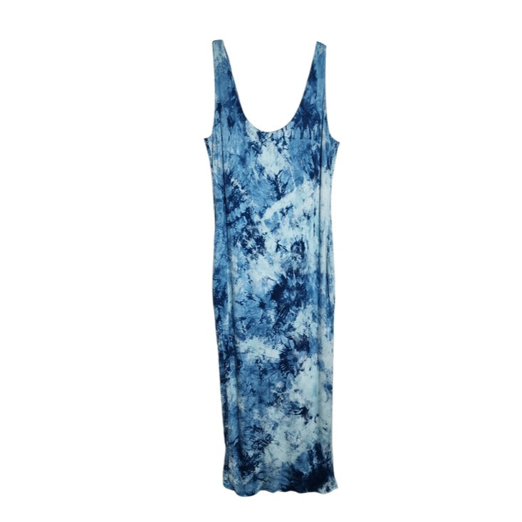 Fashion Nova Blue Tie Dye "Don't Let Her Go" Maxi Bodycon Dress Size 3X NWT