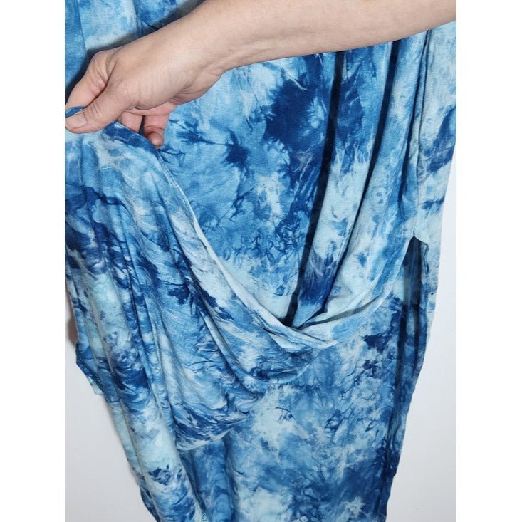Fashion Nova Blue Tie Dye "Don't Let Her Go" Maxi Bodycon Dress Size 3X NWT