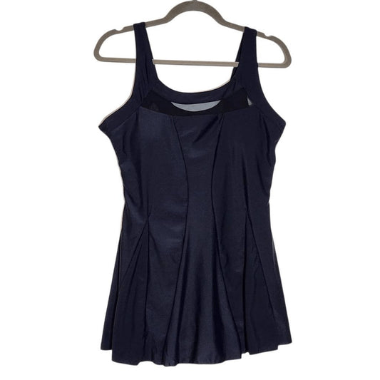 Zando Black Swim Dress NWOT Size XL Black Swimsuit Dress with Mesh Accents