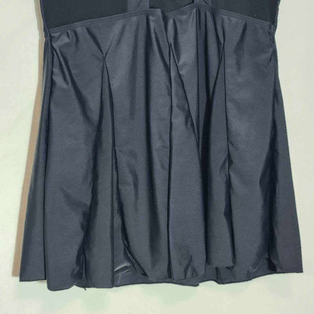 Zando Black Swim Dress NWOT Size XL Black Swimsuit Dress with Mesh Accents