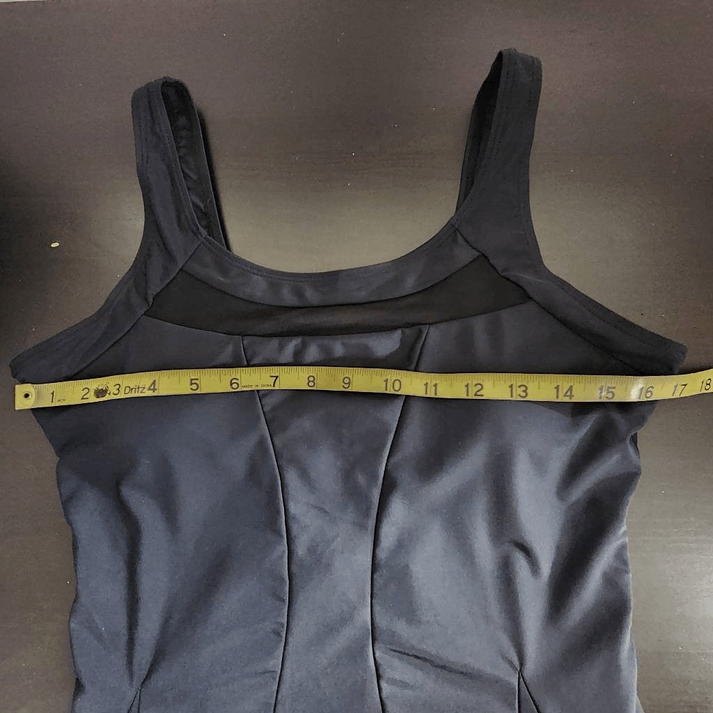 Zando Black Swim Dress NWOT Size XL Black Swimsuit Dress with Mesh Accents
