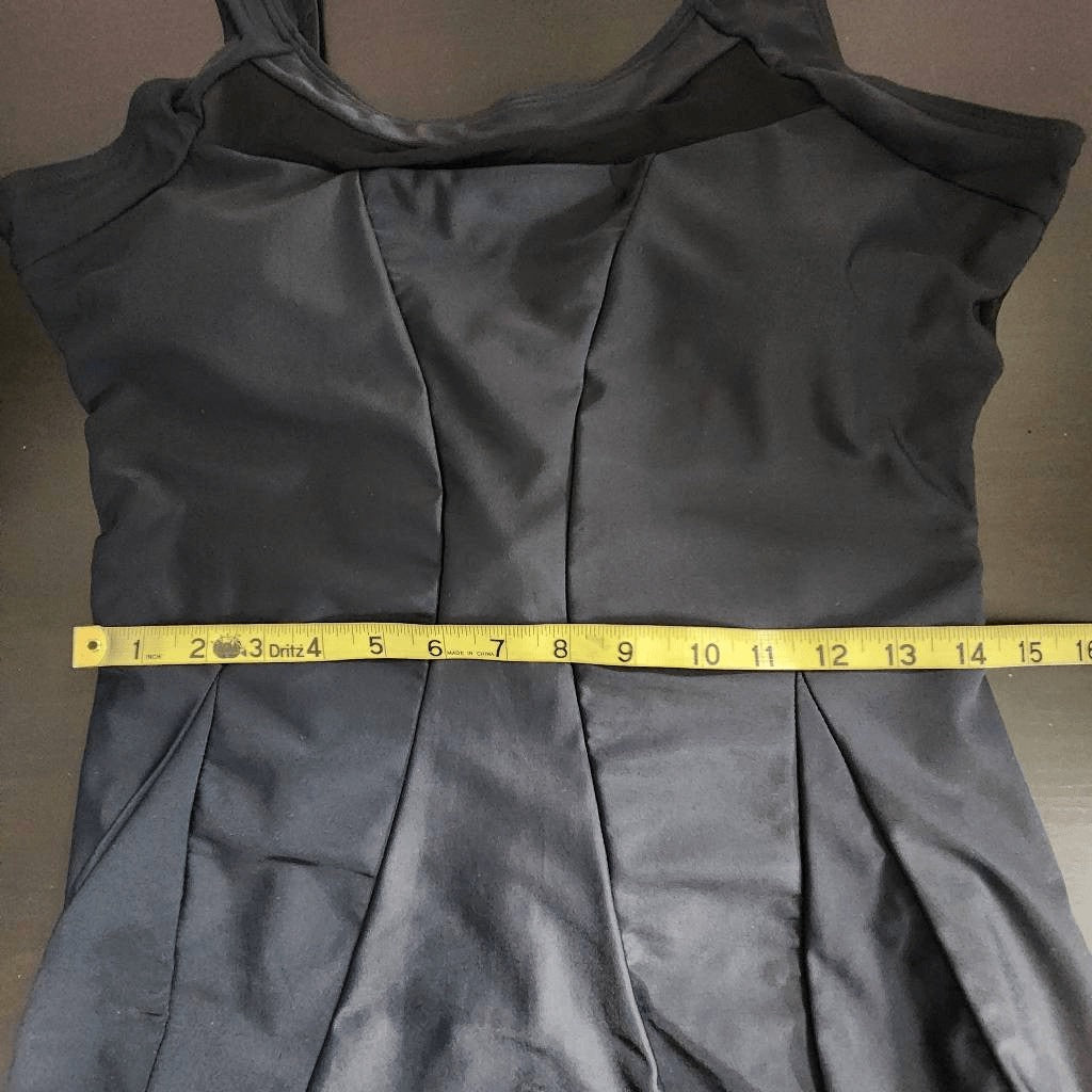 Zando Black Swim Dress NWOT Size XL Black Swimsuit Dress with Mesh Accents