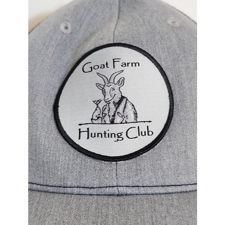 Richardson Goat Farm Hunting Club Gray and Navy Trucker Baseball Hat Adjustable
