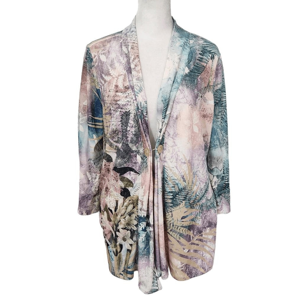 Christopher & Banks Pastel Cardigan Sweater with Rhinestones Size Medium