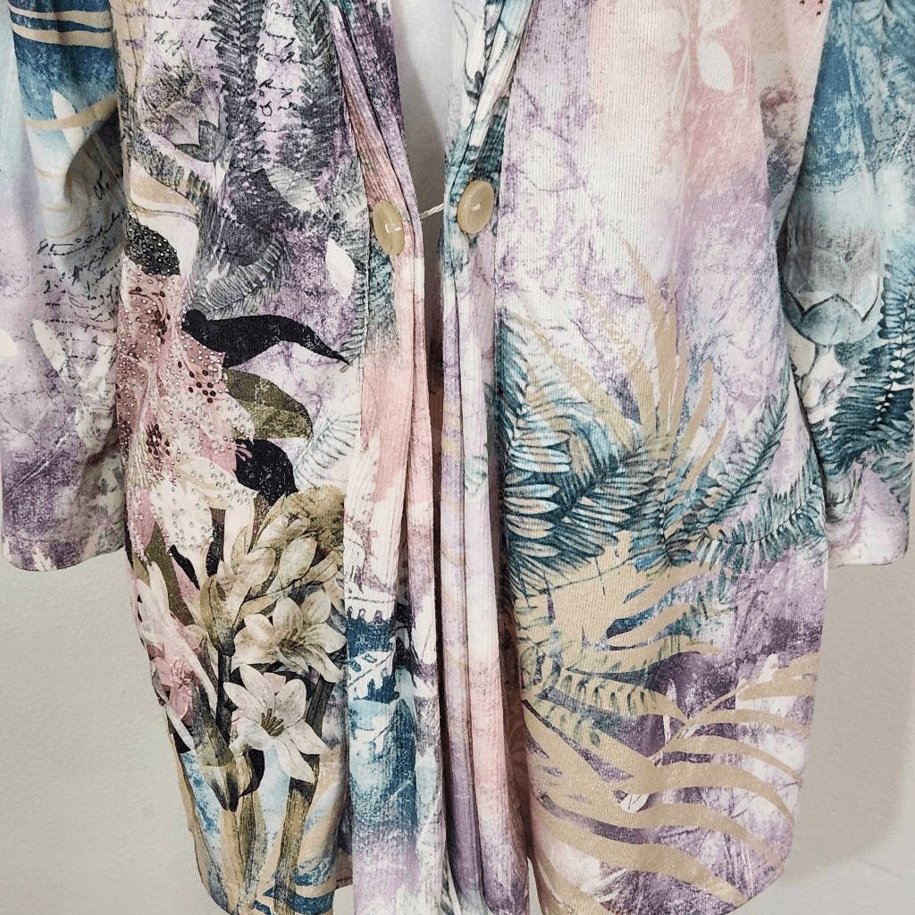 Christopher & Banks Pastel Cardigan Sweater with Rhinestones Size Medium