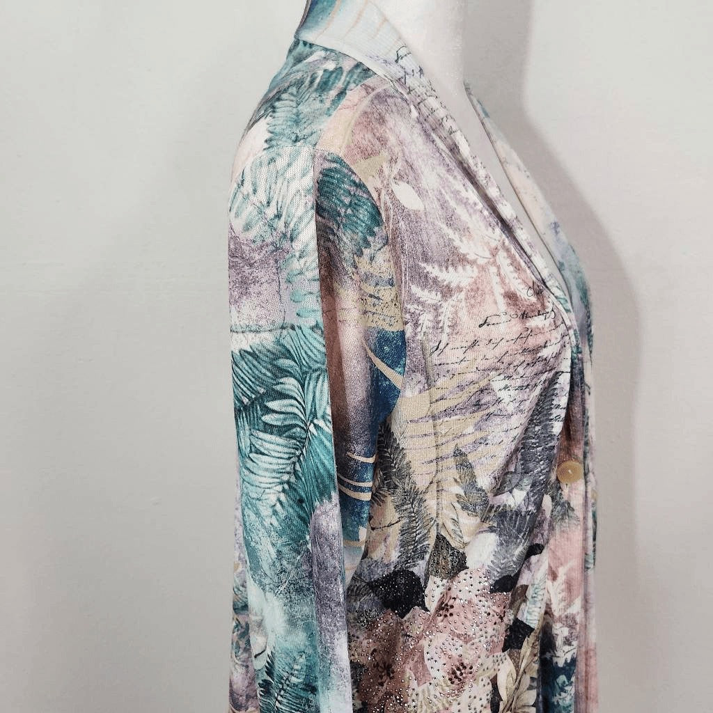 Christopher & Banks Pastel Cardigan Sweater with Rhinestones Size Medium