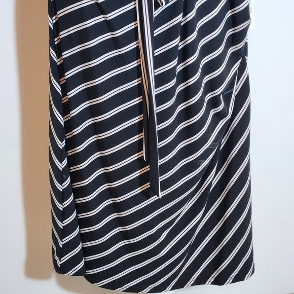 Signature by Robbie Bee Black and White Stripe Dress Size XL New