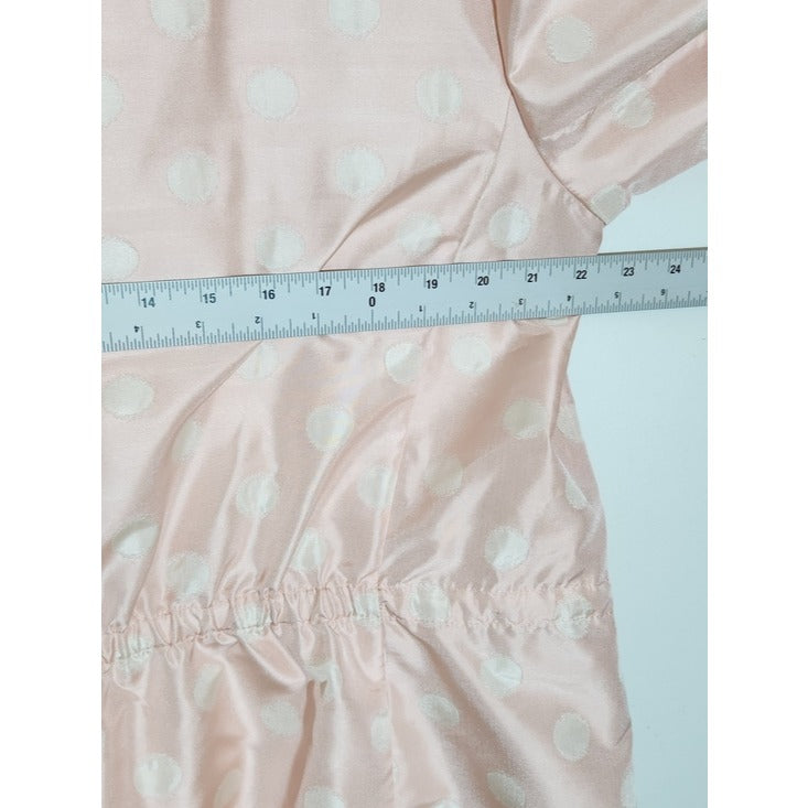 Anne Klein Pastel Pink and White Polka Dot Open Front Jacket Size Medium