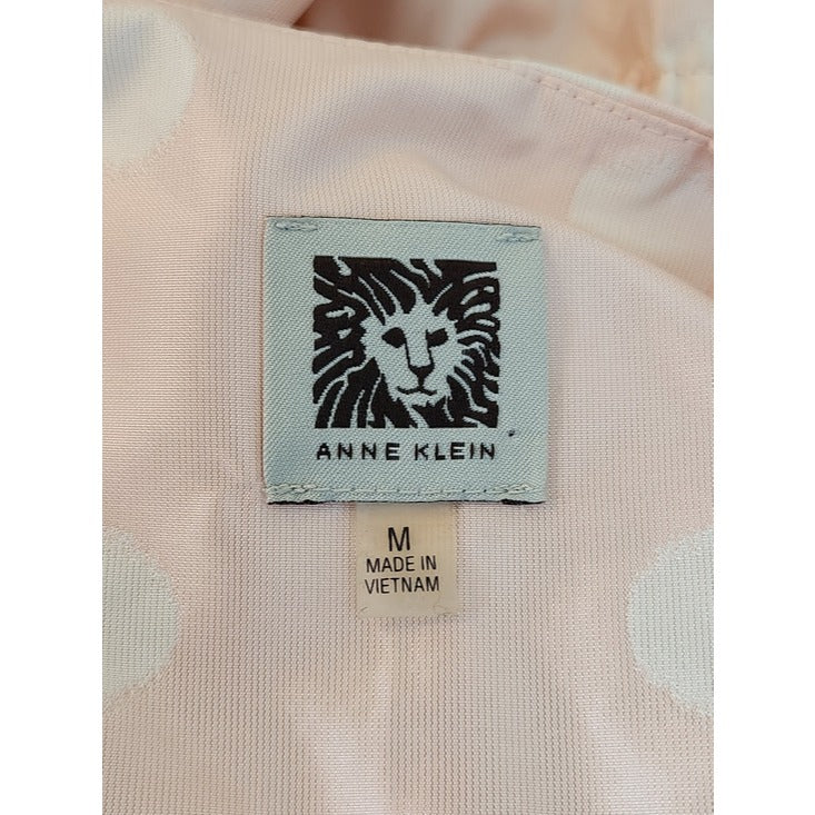 Anne Klein Pastel Pink and White Polka Dot Open Front Jacket Size Medium
