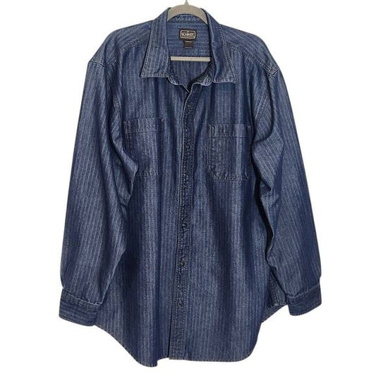 Schmidt Workwear Denim Button Down Shirt Size 2XT Men's Denim Shirt