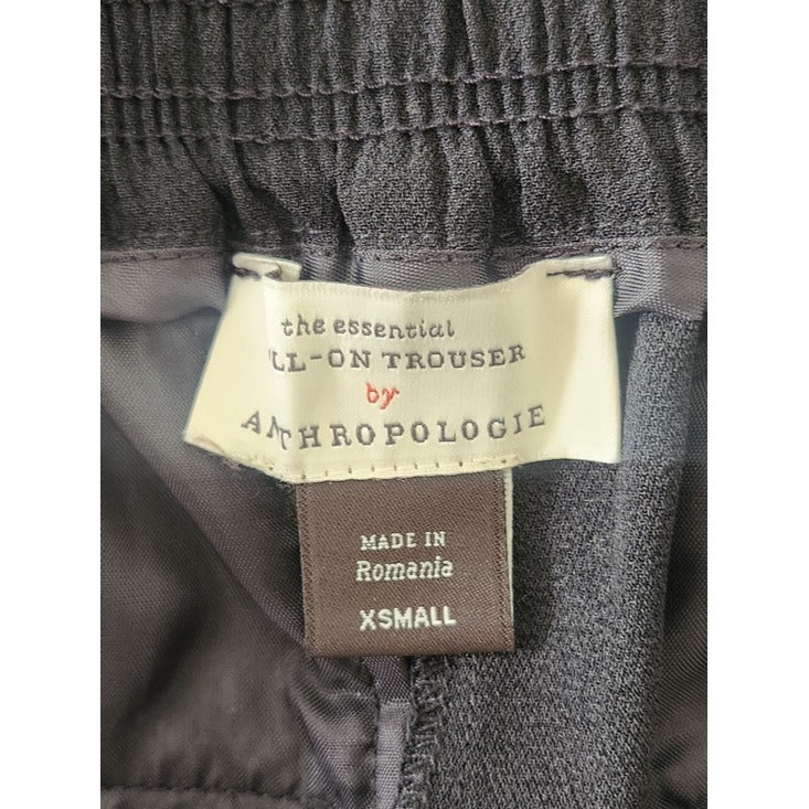 By Anthropologie The Essential Pull-On Trouser Black Ankle Pants Size XS