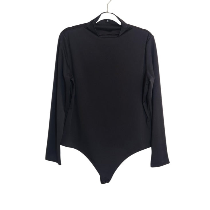 Express Black Mock Neck Long Sleeve Fitted Bodysuit Size XL