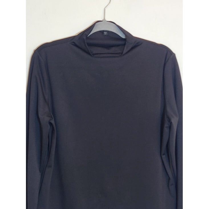 Express Black Mock Neck Long Sleeve Fitted Bodysuit Size XL