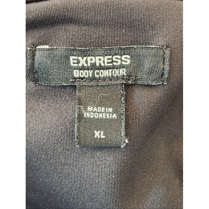 Express Black Mock Neck Long Sleeve Fitted Bodysuit Size XL