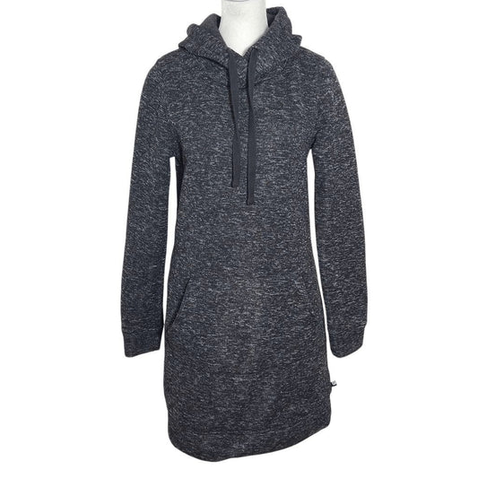 Fabletics Black Yukon Dress Size Small Black Knit Mini Dress with Hoodie
