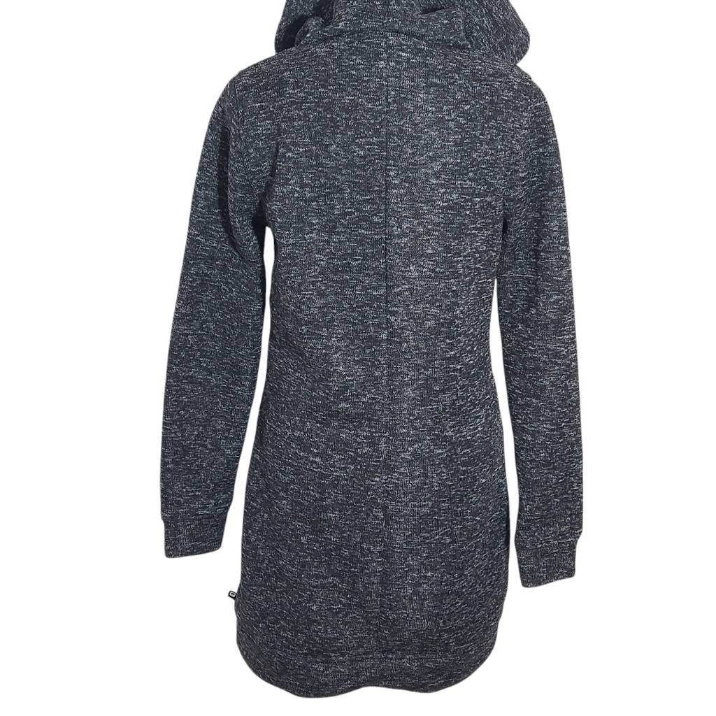 Fabletics Black Yukon Dress Size Small Black Knit Mini Dress with Hoodie