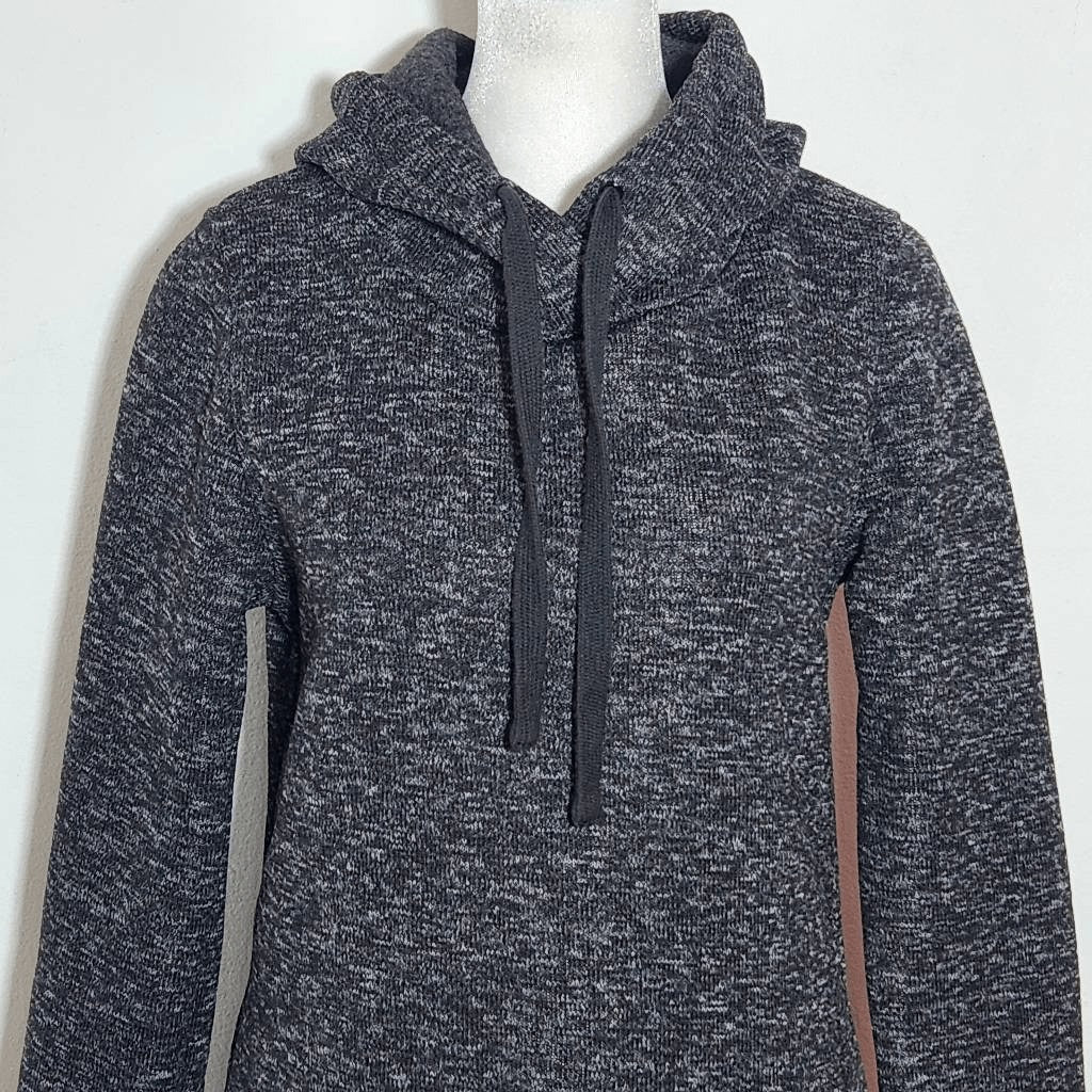 Fabletics Black Yukon Dress Size Small Black Knit Mini Dress with Hoodie