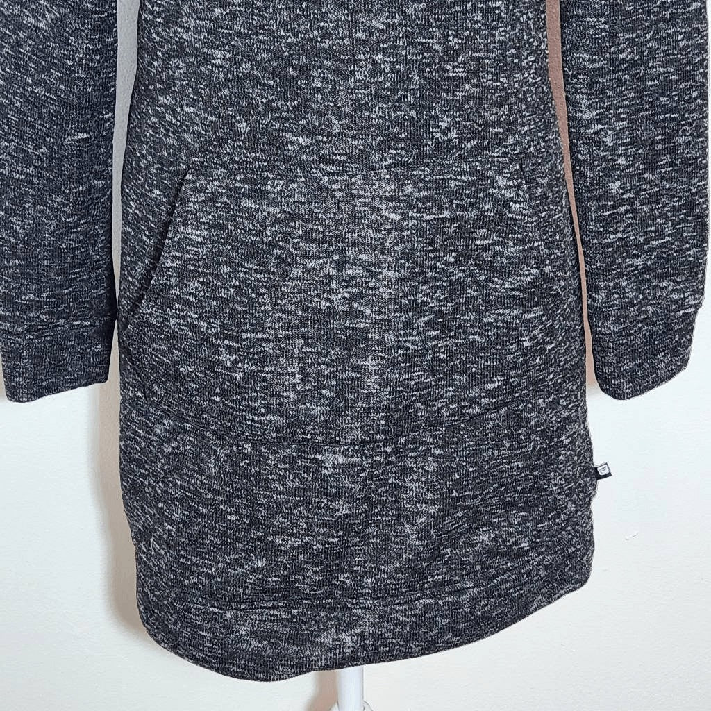 Fabletics Black Yukon Dress Size Small Black Knit Mini Dress with Hoodie