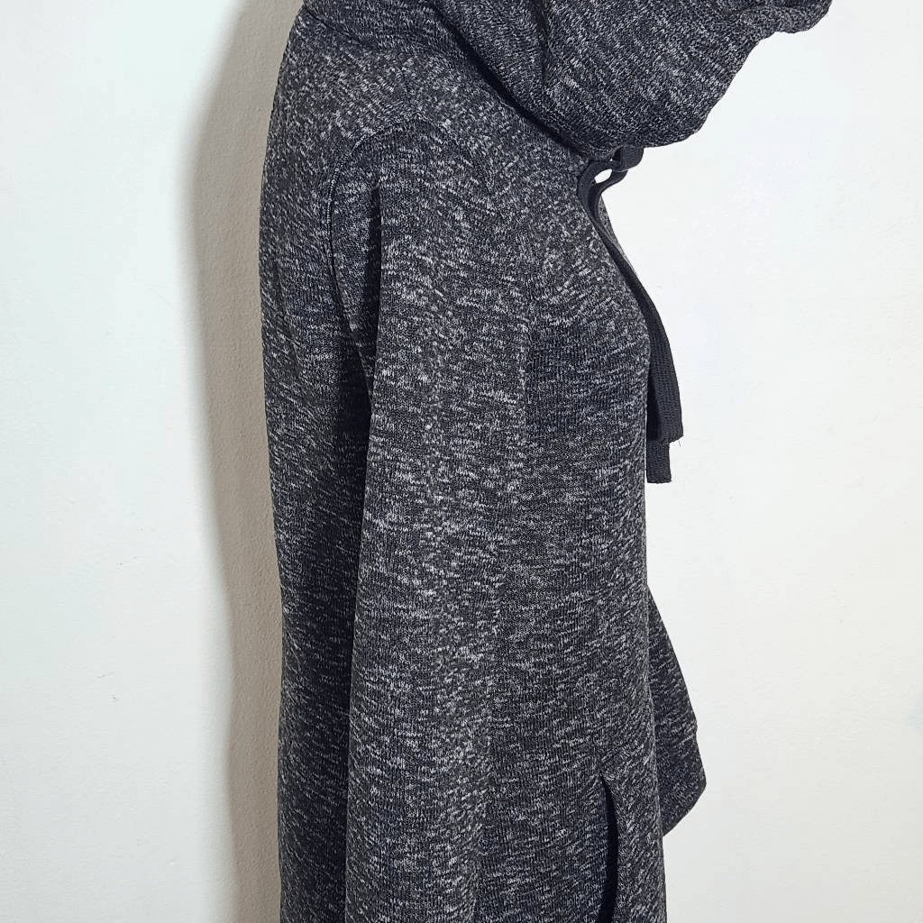 Fabletics Black Yukon Dress Size Small Black Knit Mini Dress with Hoodie