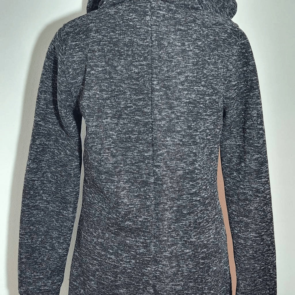 Fabletics Black Yukon Dress Size Small Black Knit Mini Dress with Hoodie