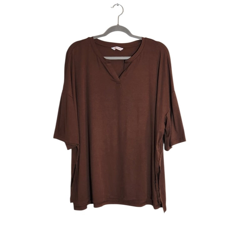 Kirundo Brown V-Neck Tee Size XL