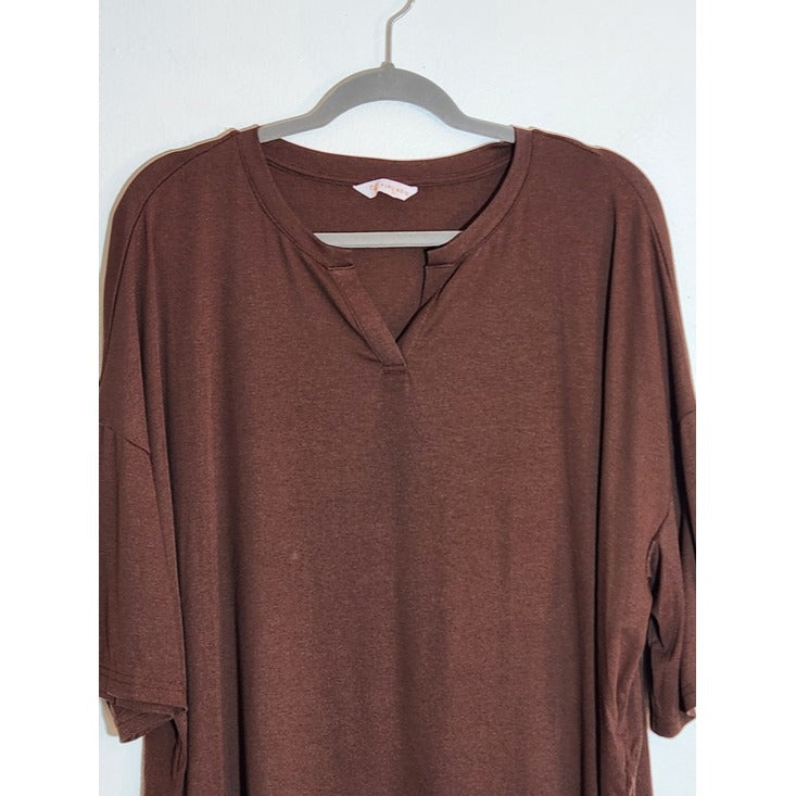 Kirundo Brown V-Neck Tee Size XL