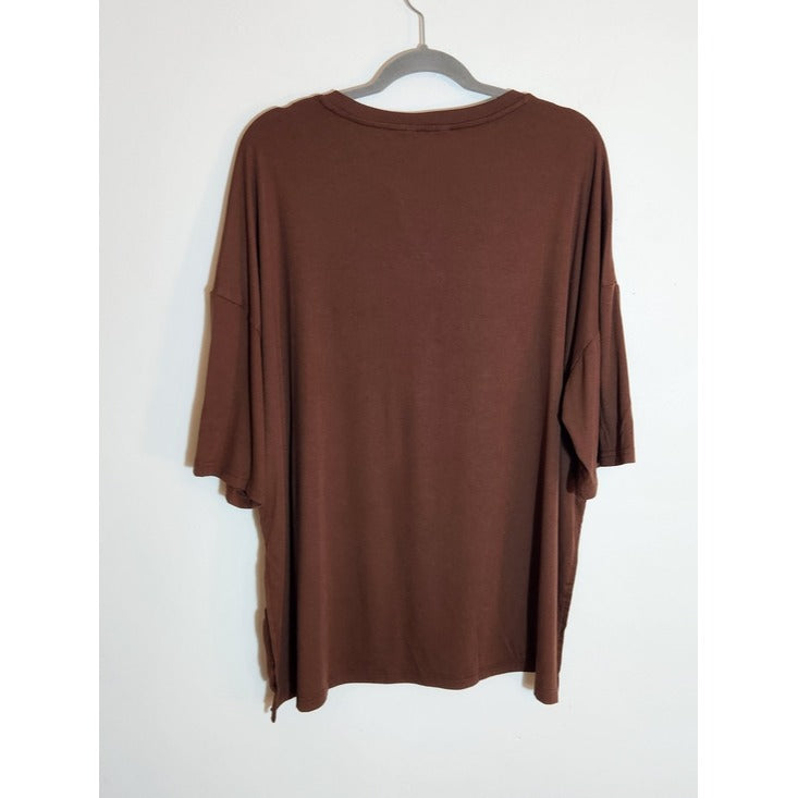 Kirundo Brown V-Neck Tee Size XL