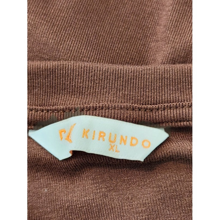 Kirundo Brown V-Neck Tee Size XL
