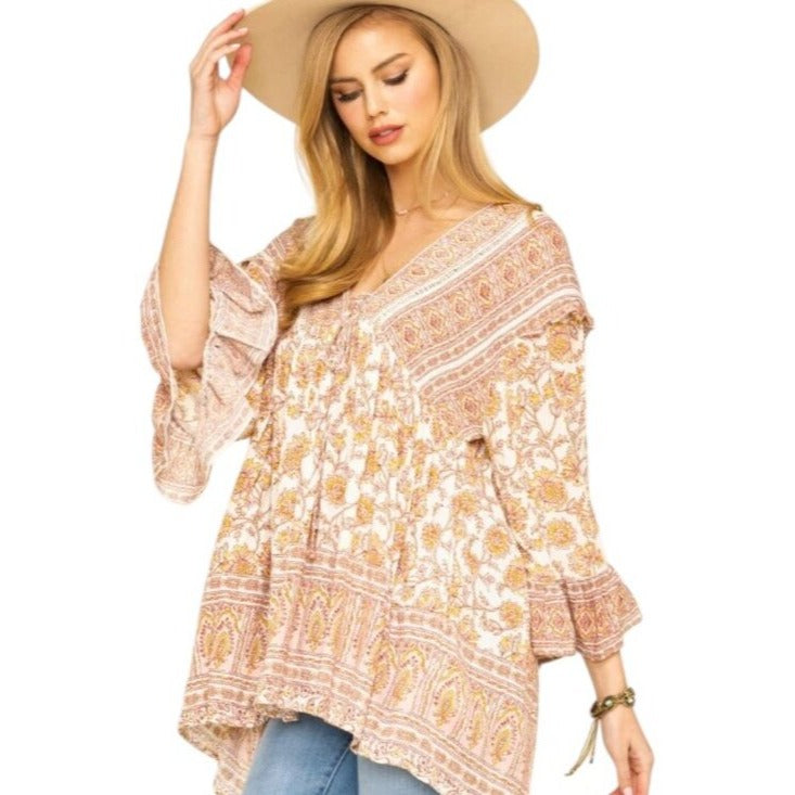 Free People Pink Moonlight Dance Tunic Size Medium