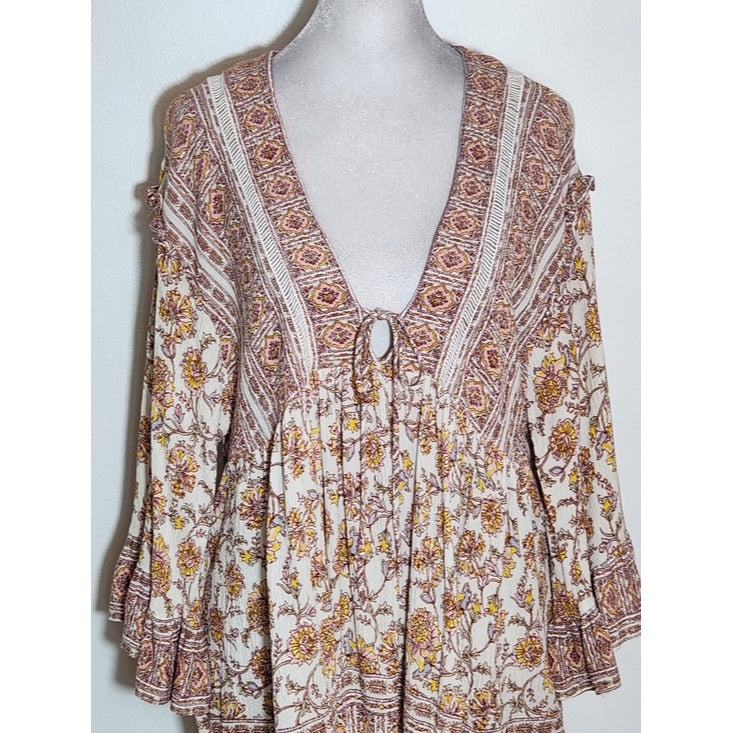 Free People Pink Moonlight Dance Tunic Size Medium