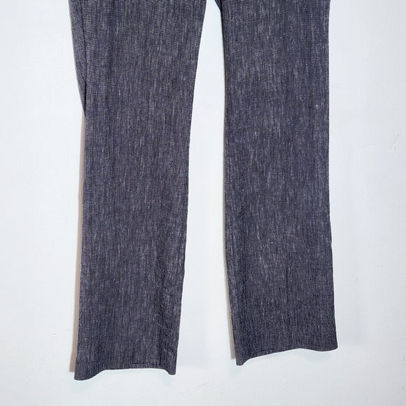 Loft Marisa Linen Blend Dress Pants Size 6 Loft Navy Flare Leg Trousers
