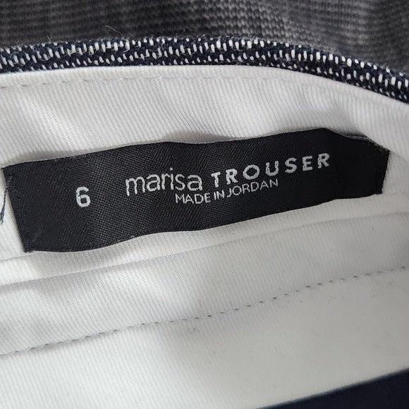 Loft Marisa Linen Blend Dress Pants Size 6 Loft Navy Flare Leg Trousers