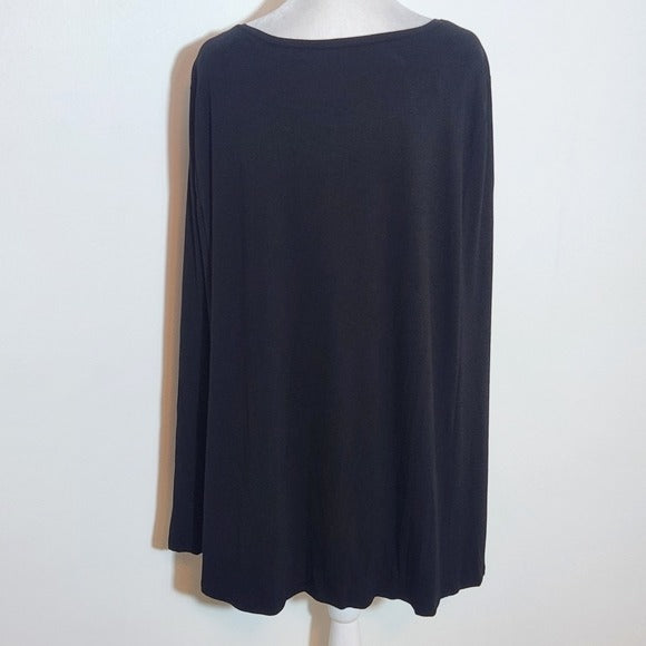 Chico's Black Sleeveless Top with Attached Cape Size XXL Black Caped Top